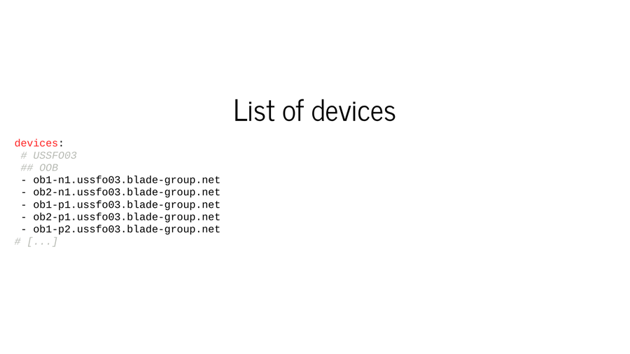 List of devices