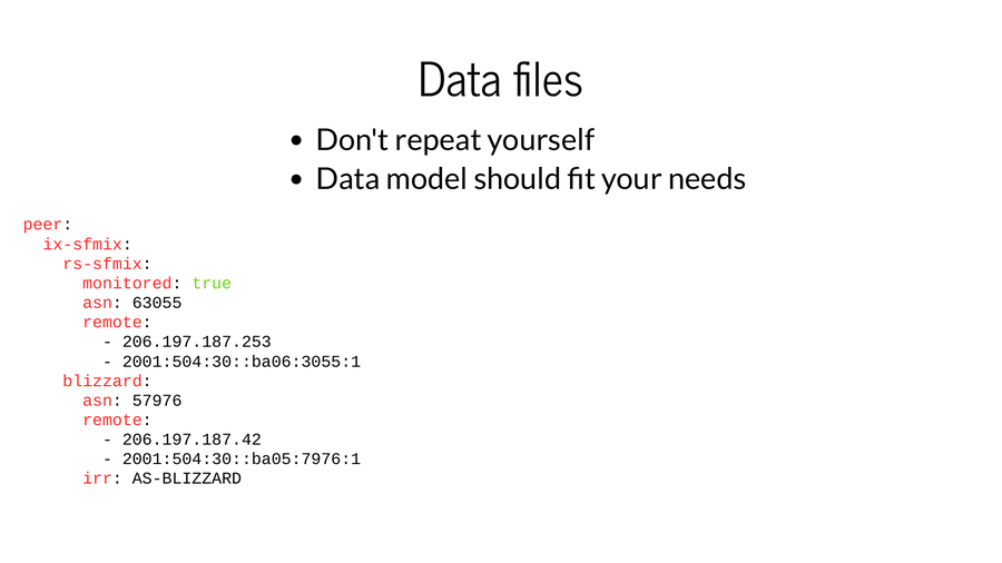 Data files