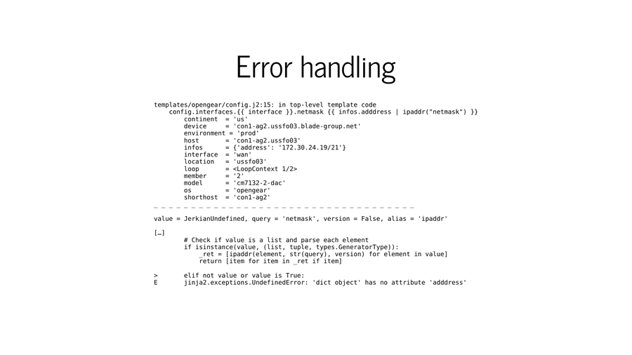 Error handling