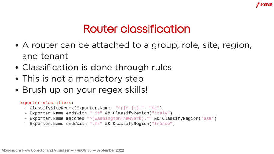 Router classification