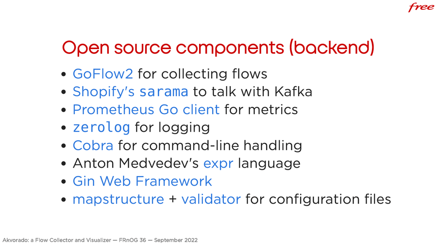 Open source components (backend)