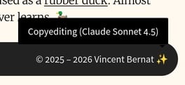 Screenshot of the footer containing the "sparkles"
emoji
