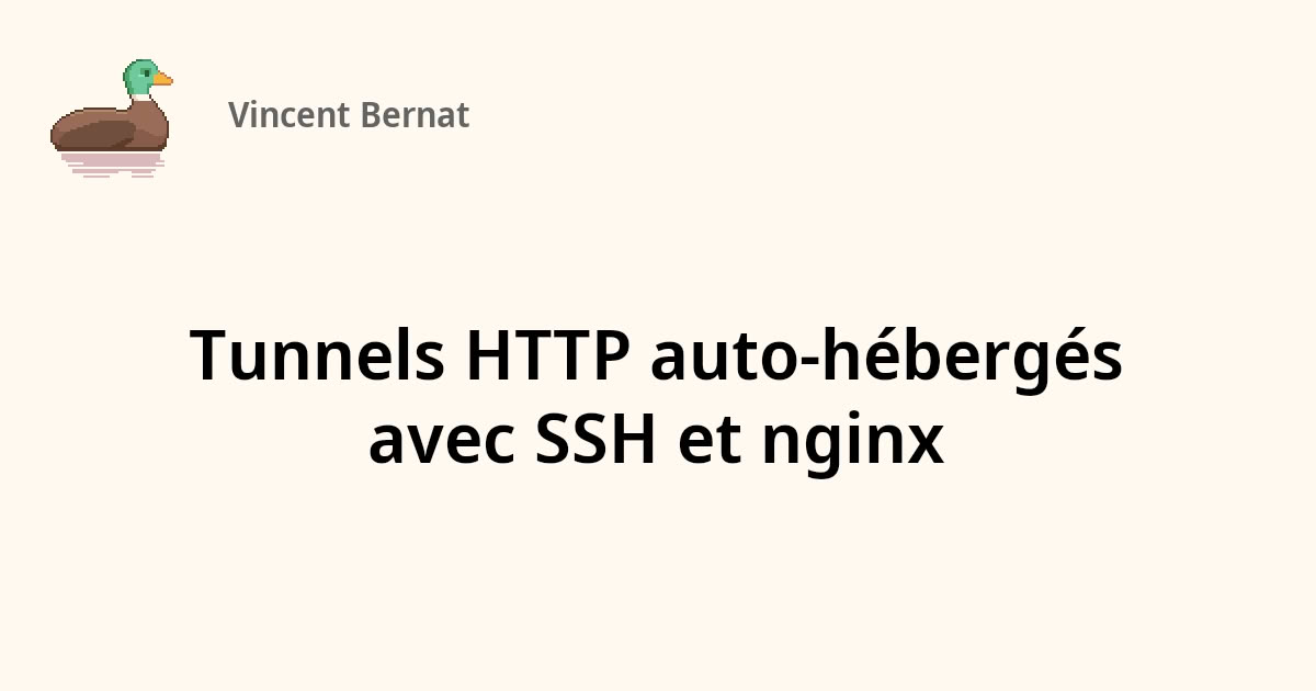 Tunnels HTTP auto-hébergés avec SSH et nginx