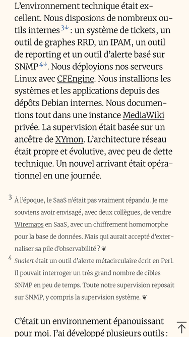 Les notes de marge affichées sur une fenêtre étroite apparaissent avec une
typographie distincte après le paragraphe qui les
appelle.