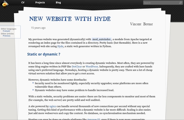 Screenshot showing how this article looked like 15 years ago. It's not that
different.