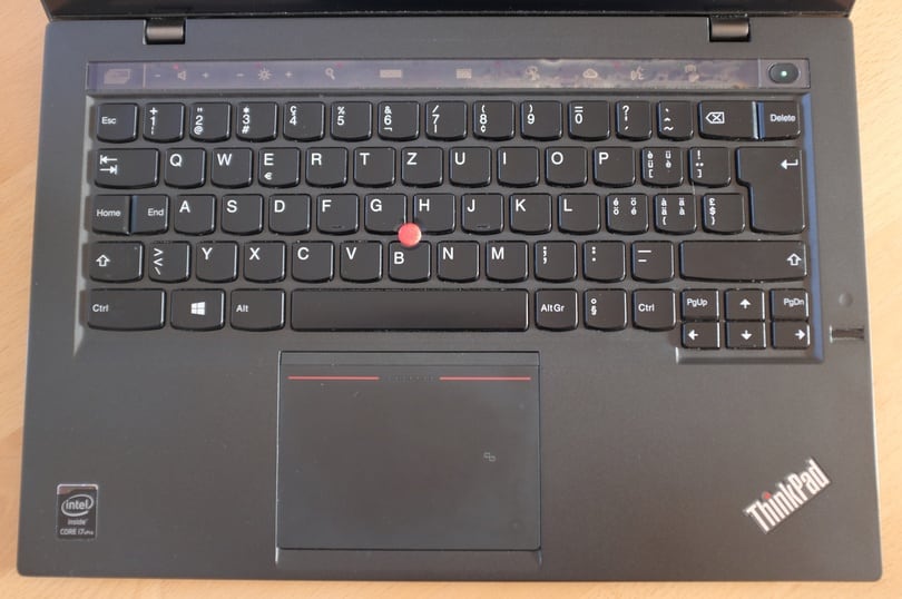 ThinkPad X1 Carbon keyboard with an odd layout and a touch
bar